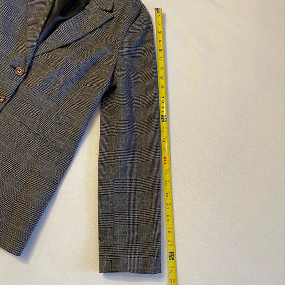 Jessica Plaid Tweed Blazer Jacket Black Brown Red Women’s 12 - Picture 14 of 15